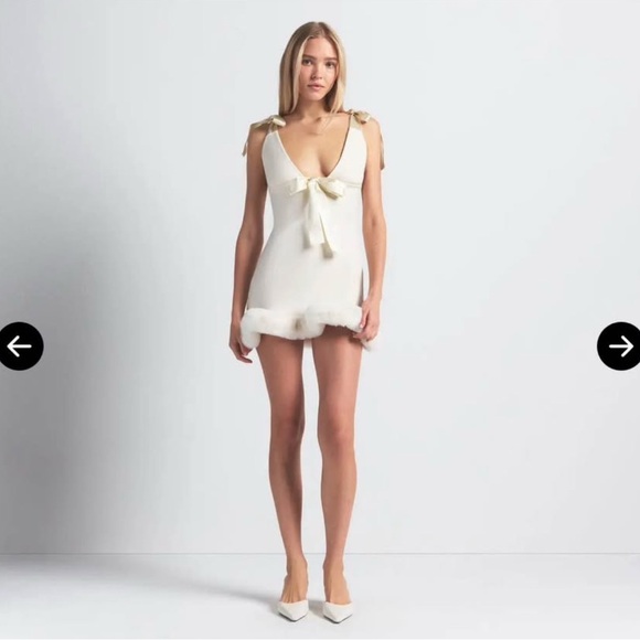 SKIMS Dresses & Skirts - SKIMS Cream Mini Dress with Bow Detail